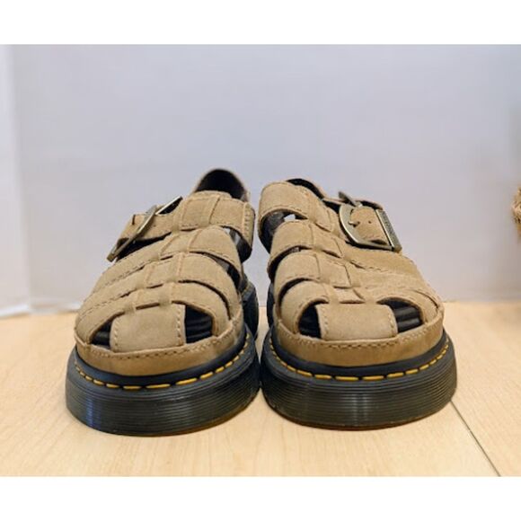 Dr. Martens Wrenlie Savannah Tan Bronx Suede Fisherman Sandals UK 7 NWOB - Picture 6 of 13